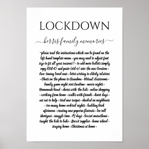 lockdown 2020 memories of covid 19 coronavirus poster