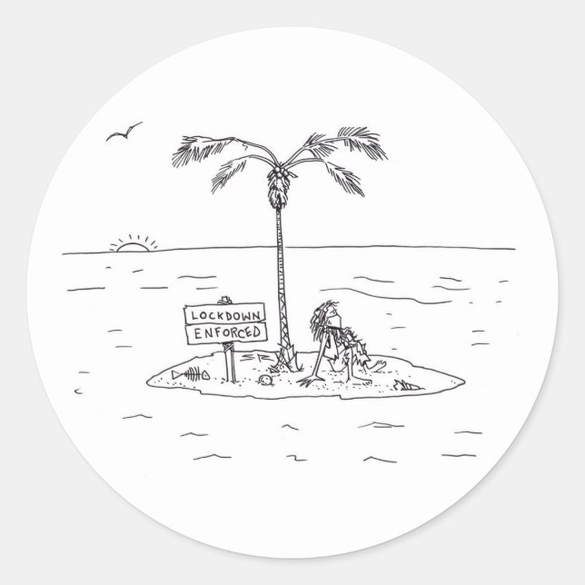 Lockdown Enforced large round stickers (Front)