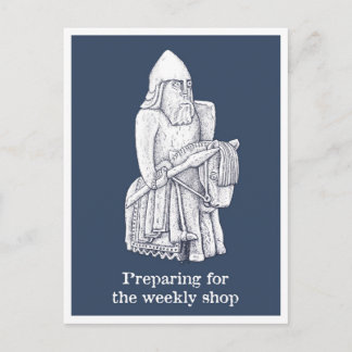 Lockdown moods: Lewis chessmen - The Knight Postcard