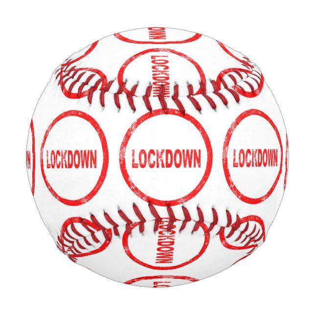 Lockdown Red Rubber Ink Stamp Baseball (Front)