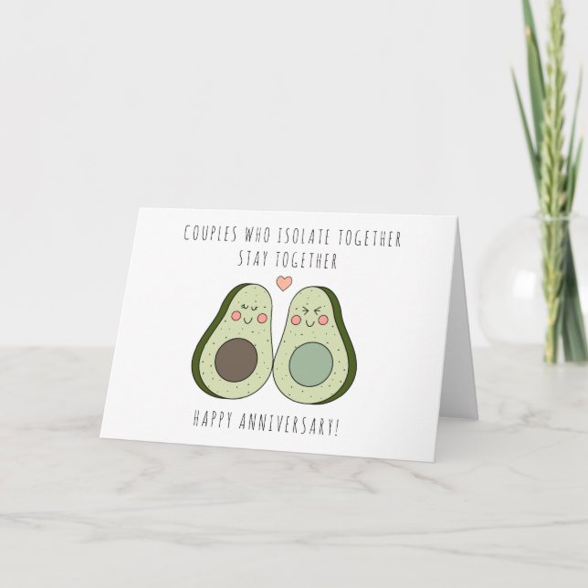 Lockdown Wedding Anniversary Card - Avocado (Front)