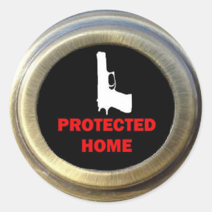 Locked and Loaded Home Security Classic Round Sticker
