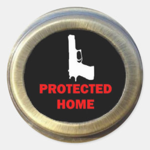Locked and Loaded Home Security Classic Round Sticker