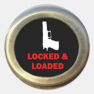 Locked and Loaded Home Security System Classic Round Sticker