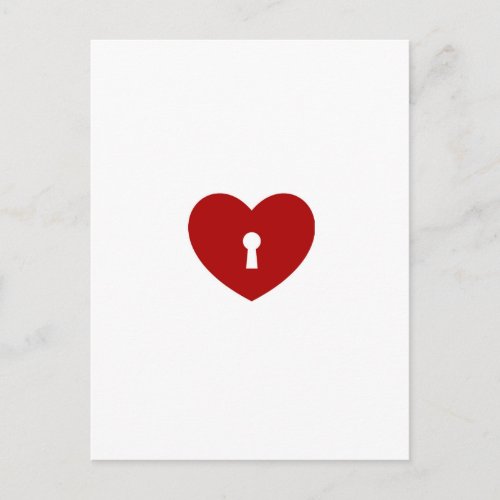 Locked heart design print fun true love pattern postcard