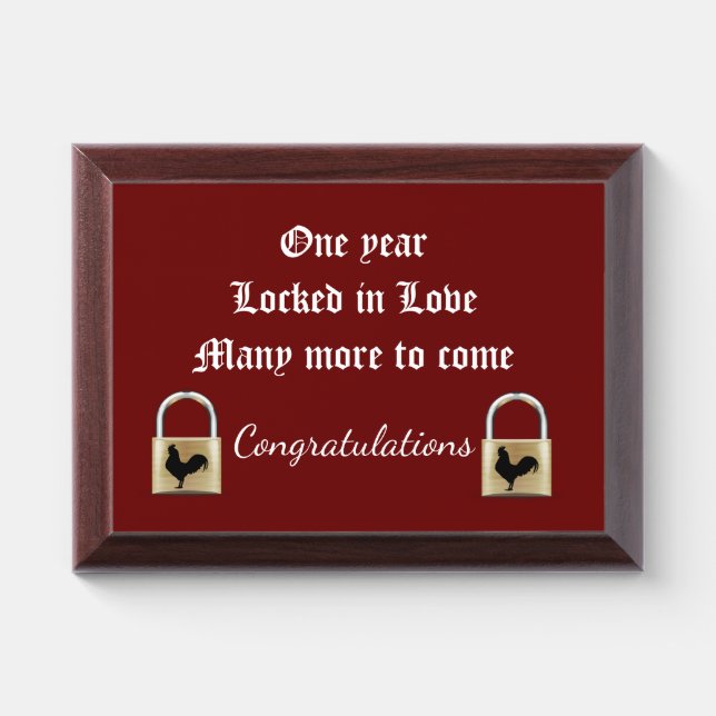 Locked in Chastity Award Plaque (Horizontal)