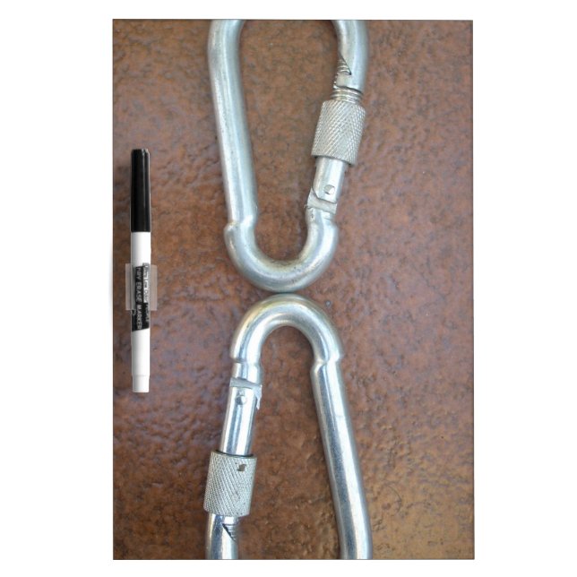 Locked In: Durable Steel Carabiner Lock Design Dry-Erase Board (Front)