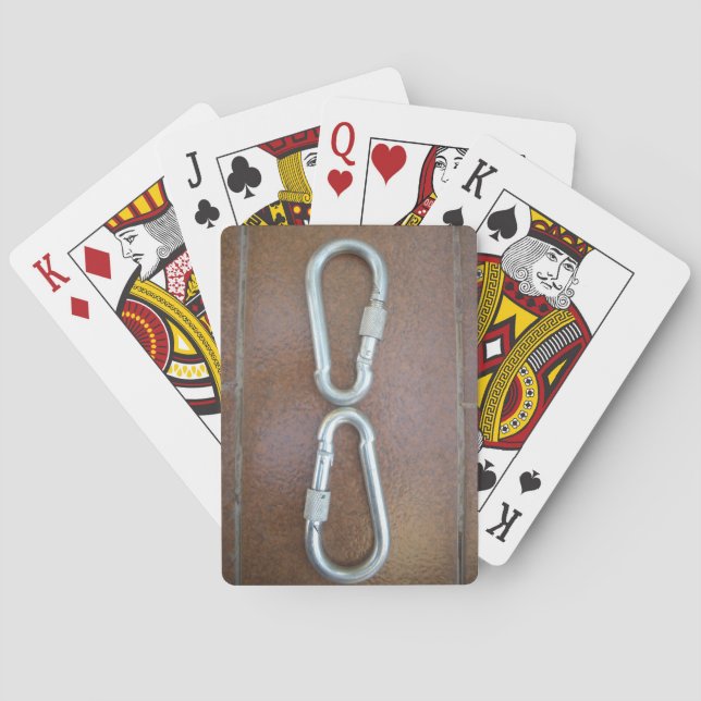 Locked In: Durable Steel Carabiner Lock Design Poker Cards (Back)