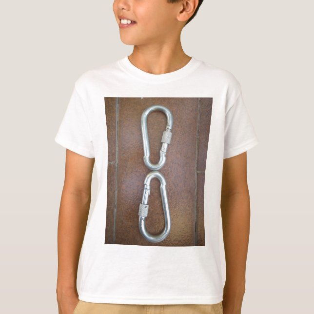 Locked In: Durable Steel Carabiner Lock Design T-Shirt (Front)