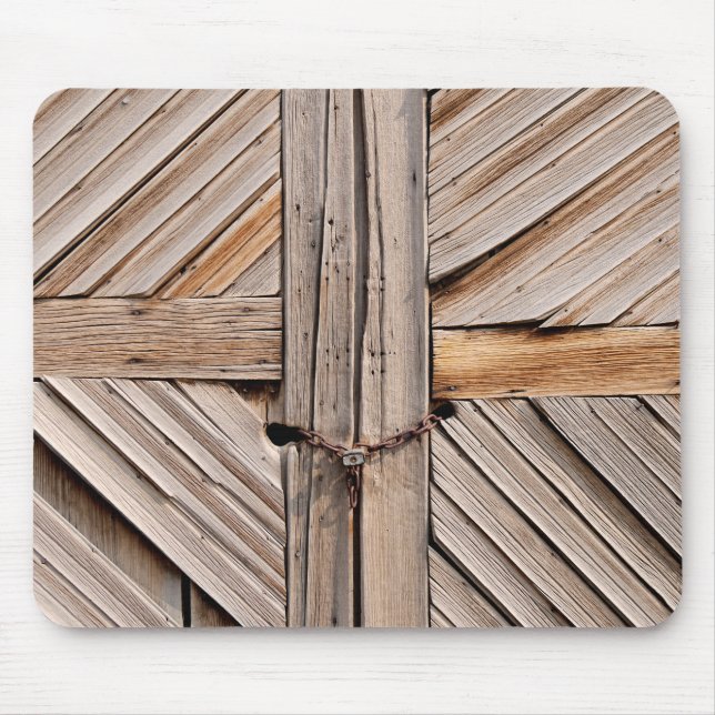 Locked Wooden Doors Mouse Pad (Front)