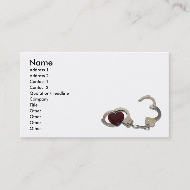 LockedInLove073110, Name, Address 1, Address 2,... Business Card (Front)