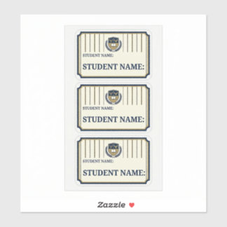 Locker Name Tag Set - Navy Gold Pinstripe - 3 Labe Sticker