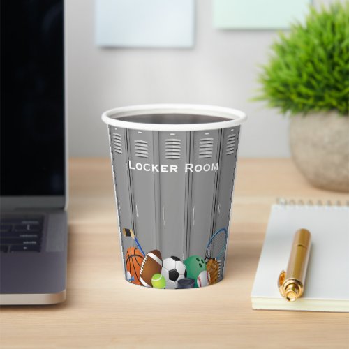 Locker Room Design Paper Cup