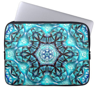 Locket in majestic blue brushed with burnt thread laptop sleeve