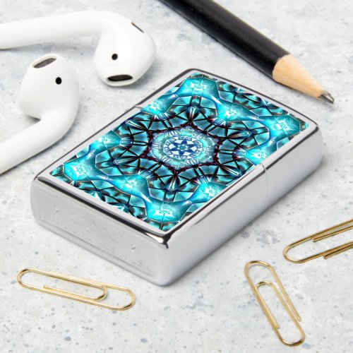 Locket in majestic blue brushed with burnt thread  zippo lighter