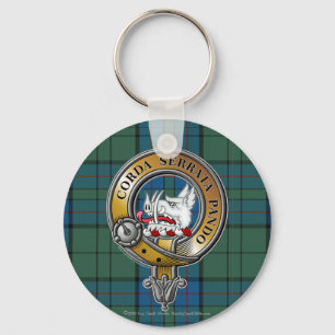 Lockhart Tartan & Badge Keychain