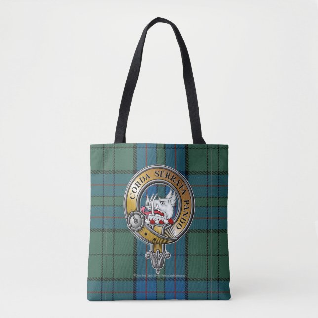 Lockhart Tartan & Badge Tote Bag (Front)