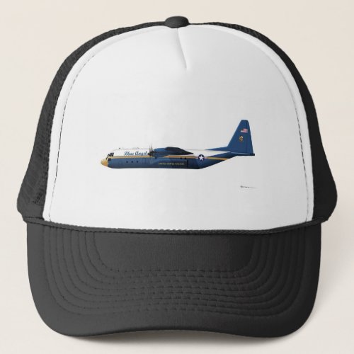 Lockheed C_130 Hercules Blue Angels Blue Trucker Hat