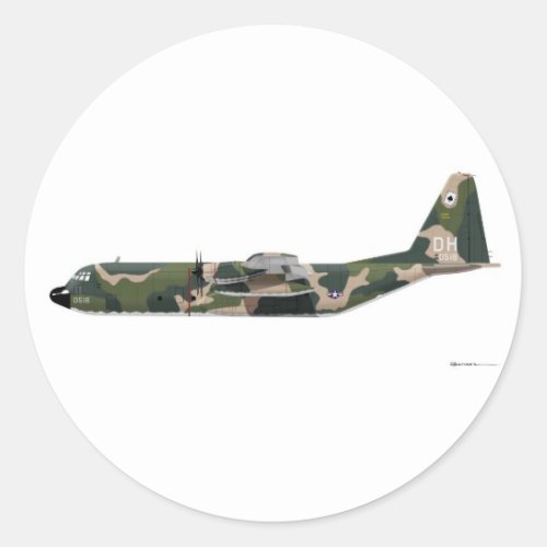 Lockheed C_130 Hercules Vietnam Classic Round Sticker