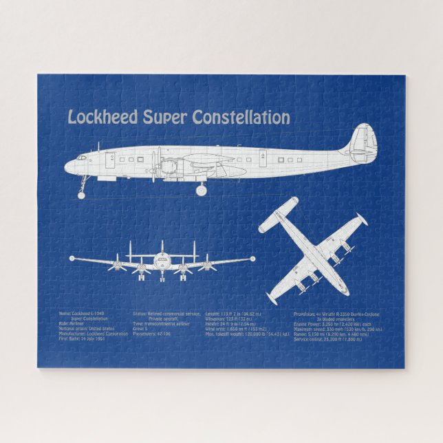 Lockheed L-1049 Super Constellation - Plans ABD Jigsaw Puzzle (Horizontal)