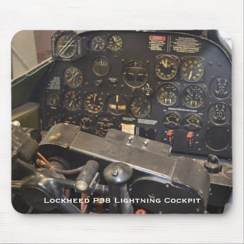 Lockheed P38 Lightning Cockpit Mouse Pad