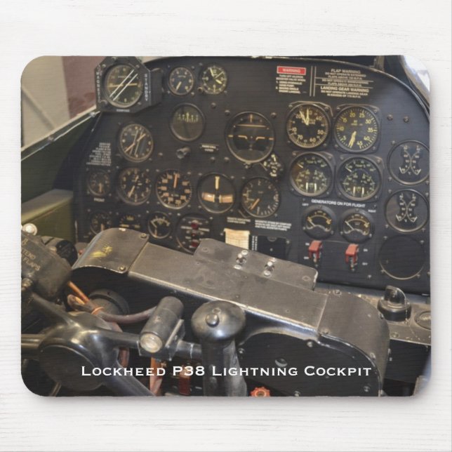 Lockheed P38 Lightning Cockpit Mouse Pad (Front)