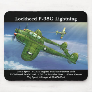 Lockheed P-38G Lightning Airplane Mouse Pad