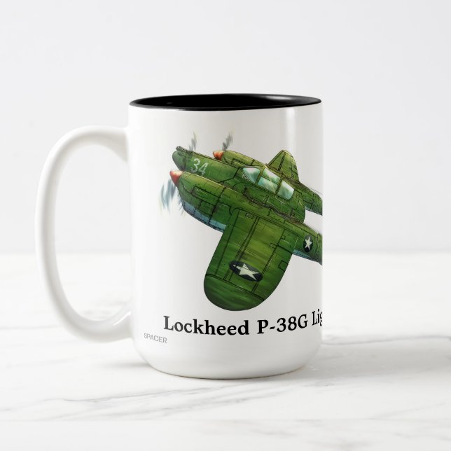 Lockheed P-38G Lightning Two-Tone Coffee Mug (Left)