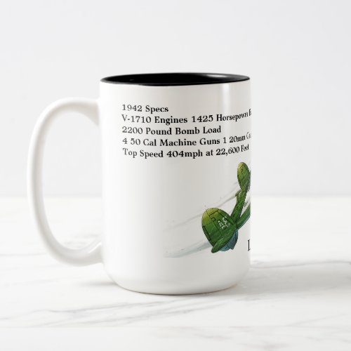 Lockheed P_38G Lightning Two_Tone Coffee Mug