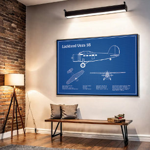 Lockheed Vega 5B - Airplane Plans AD Poster