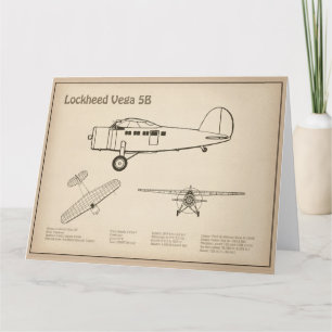Lockheed Vega 5B - Airplane Plans SD Thank You Card
