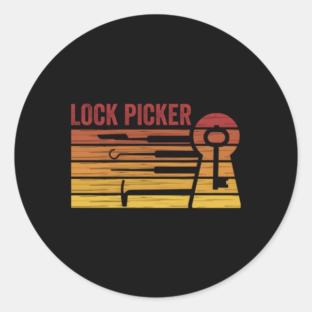 Lockpicker Lockpicking Locksmith Keyhole Keys Classic Round Sticker (Front)