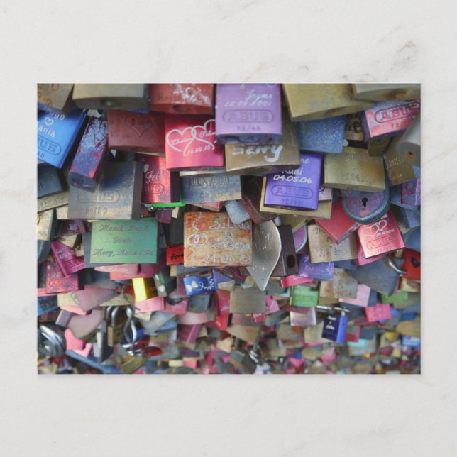 Locks in Cologne bridge, Germany Postcard (Front)