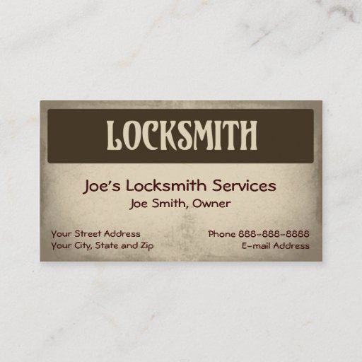 Customizable Locksmith Business Card