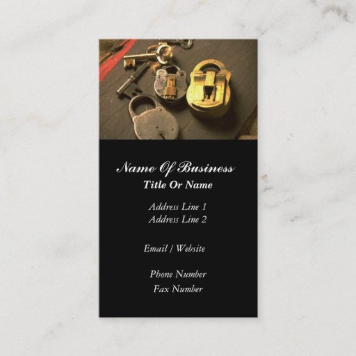 Customizable Locksmith Business Card