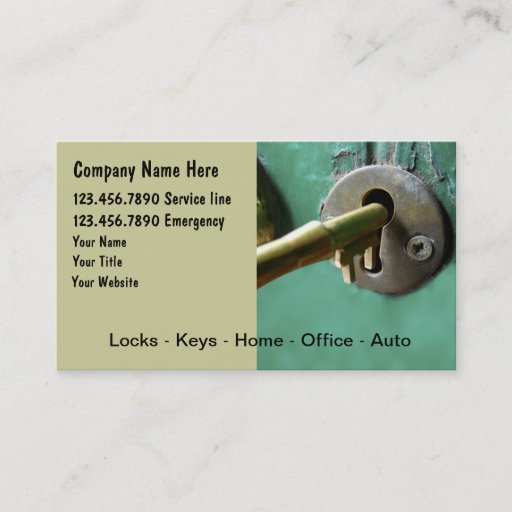 Customizable Locksmith Business Cards