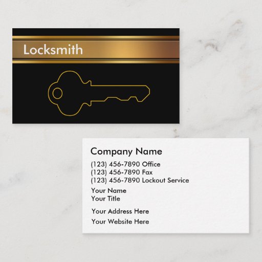 Customizable Locksmith Business Cards