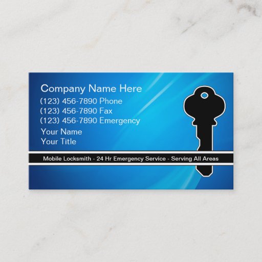 Customizable Locksmith Business Cards