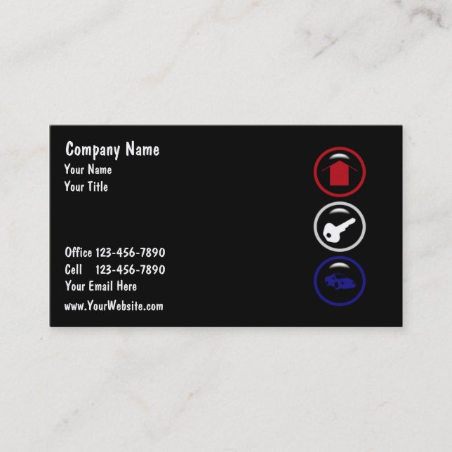 Locksmith Business Cards (Front)