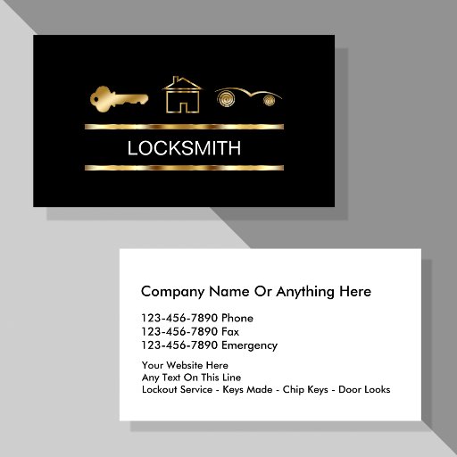 Customizable Locksmith Business Cards