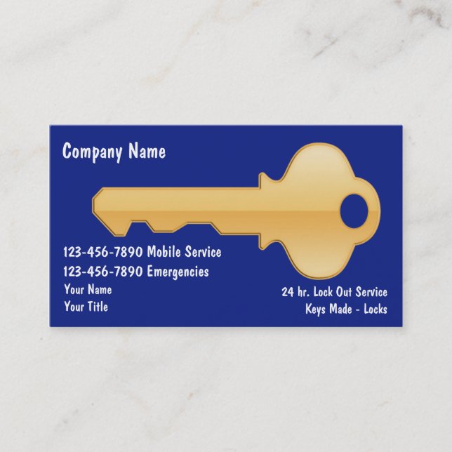 Locksmith Business Cards (Front)