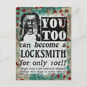 Locksmith - Funny Vintage Retro Postcard