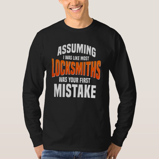 Locksmith Key Maker Locksmithing Lock Picker Techn T-Shirt (Front)