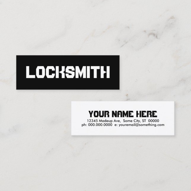 LOCKSMITH MINI BUSINESS CARD (Front/Back)