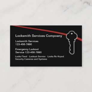 Locksmith Modern Business Cards