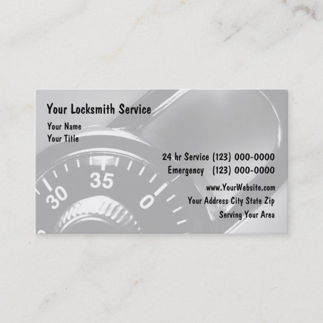 Locksmith Padlock Backgroud Business Card (Front)