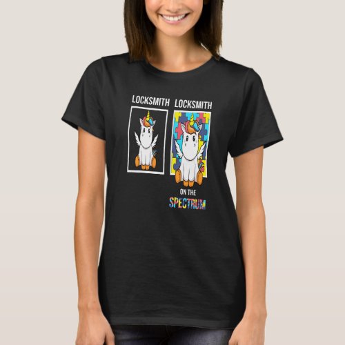 Locksmith People With Autism Puzzle Unicorn Neurod T-Shirt