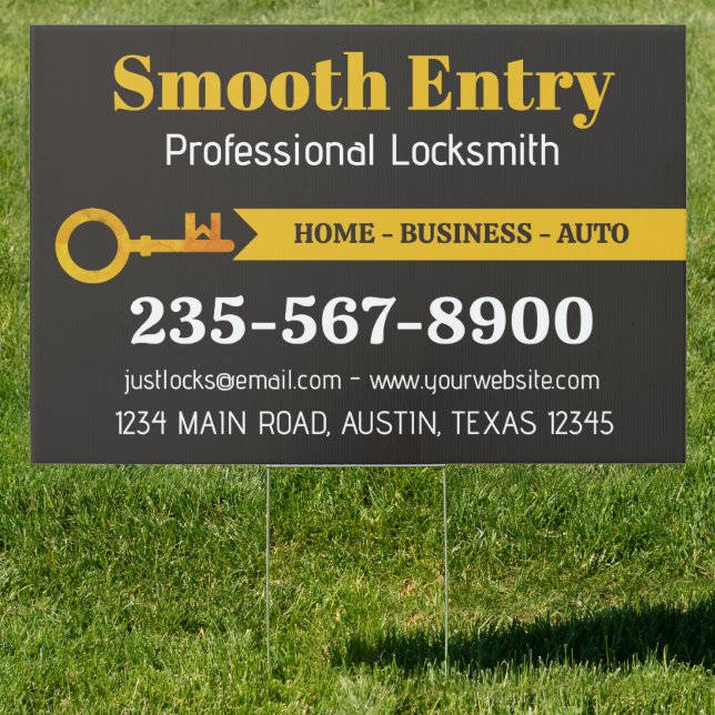 Locksmith Professional Services Yard Sign (Insitu)