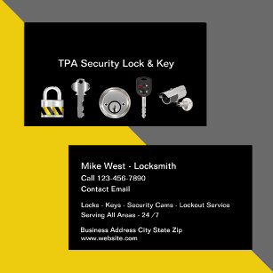 Locksmith Security Products Business Cards
