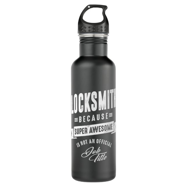Locksmith Work Job Title Gift Stainless Steel Water Bottle (Front)